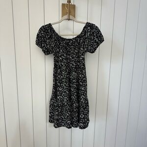 Girls Zara Black Floral Dress, Size 13-14